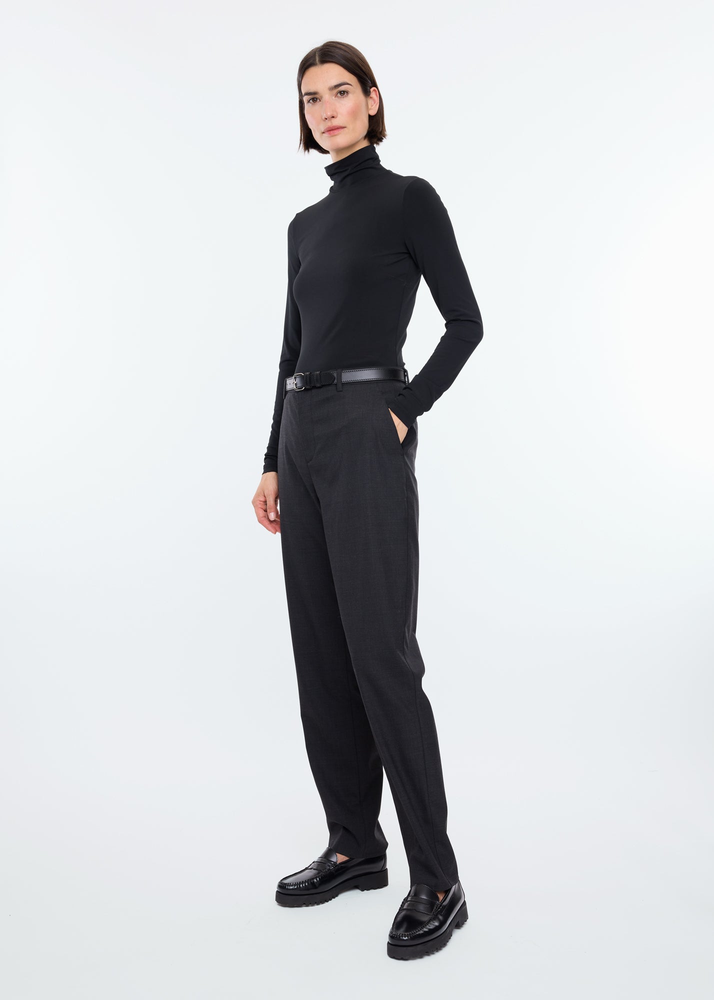 Tapered wool trousers