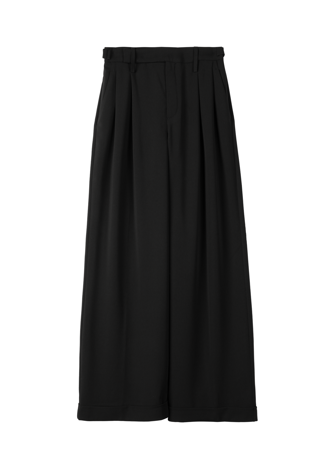 Wide-leg crepe trousers with a tailored fit