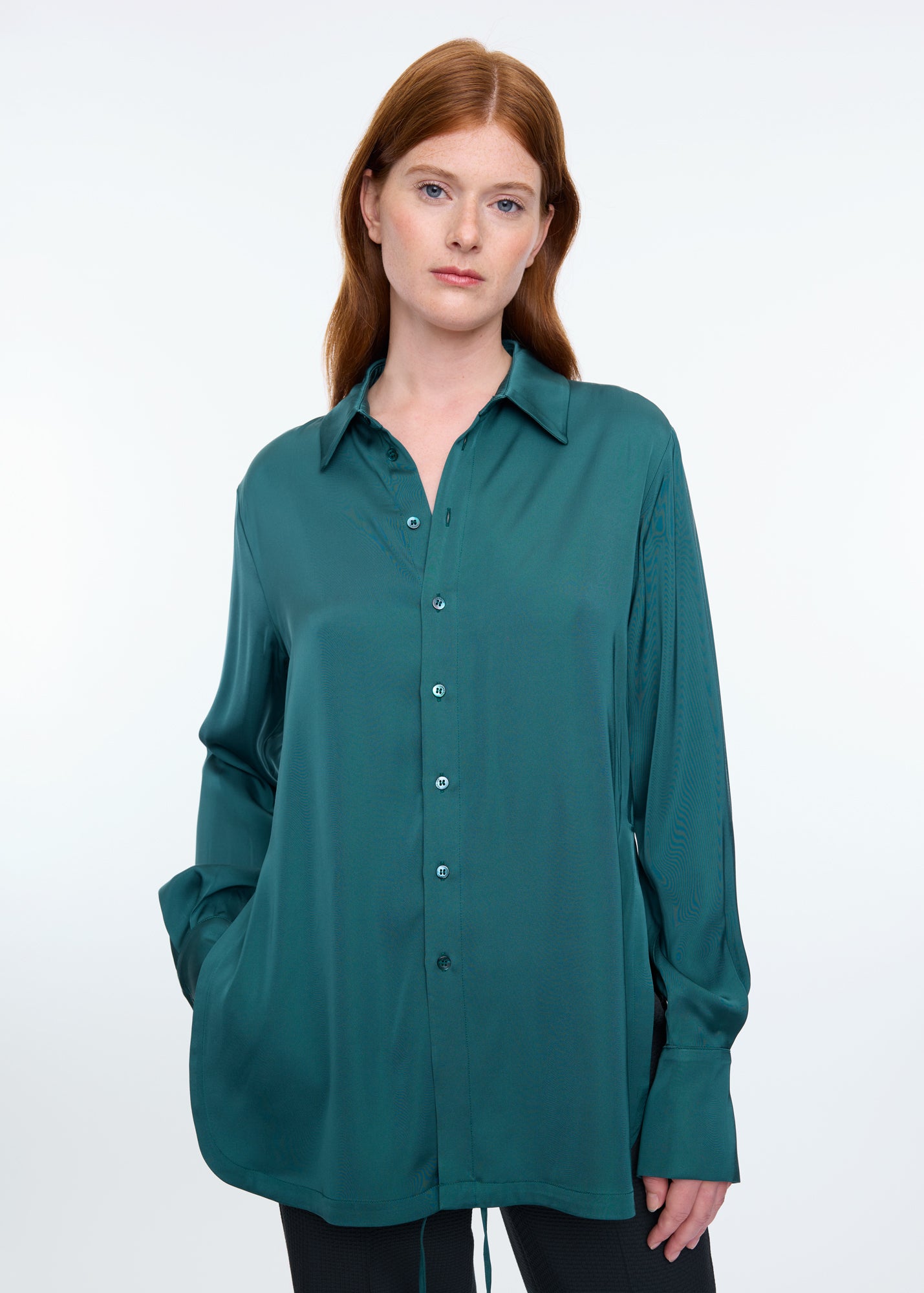 Satin wrap blouse