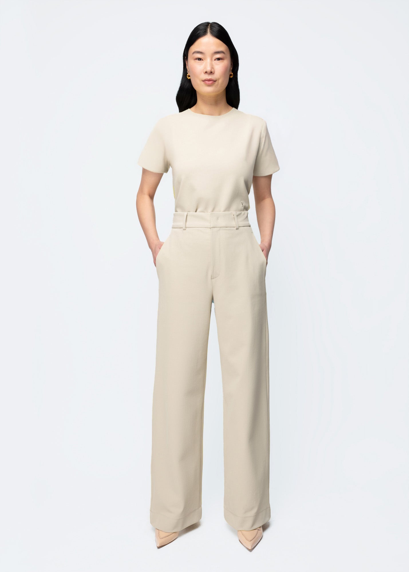 Tailored twill broek