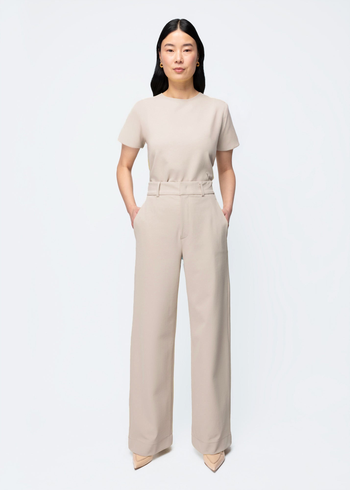 Tailored twill broek