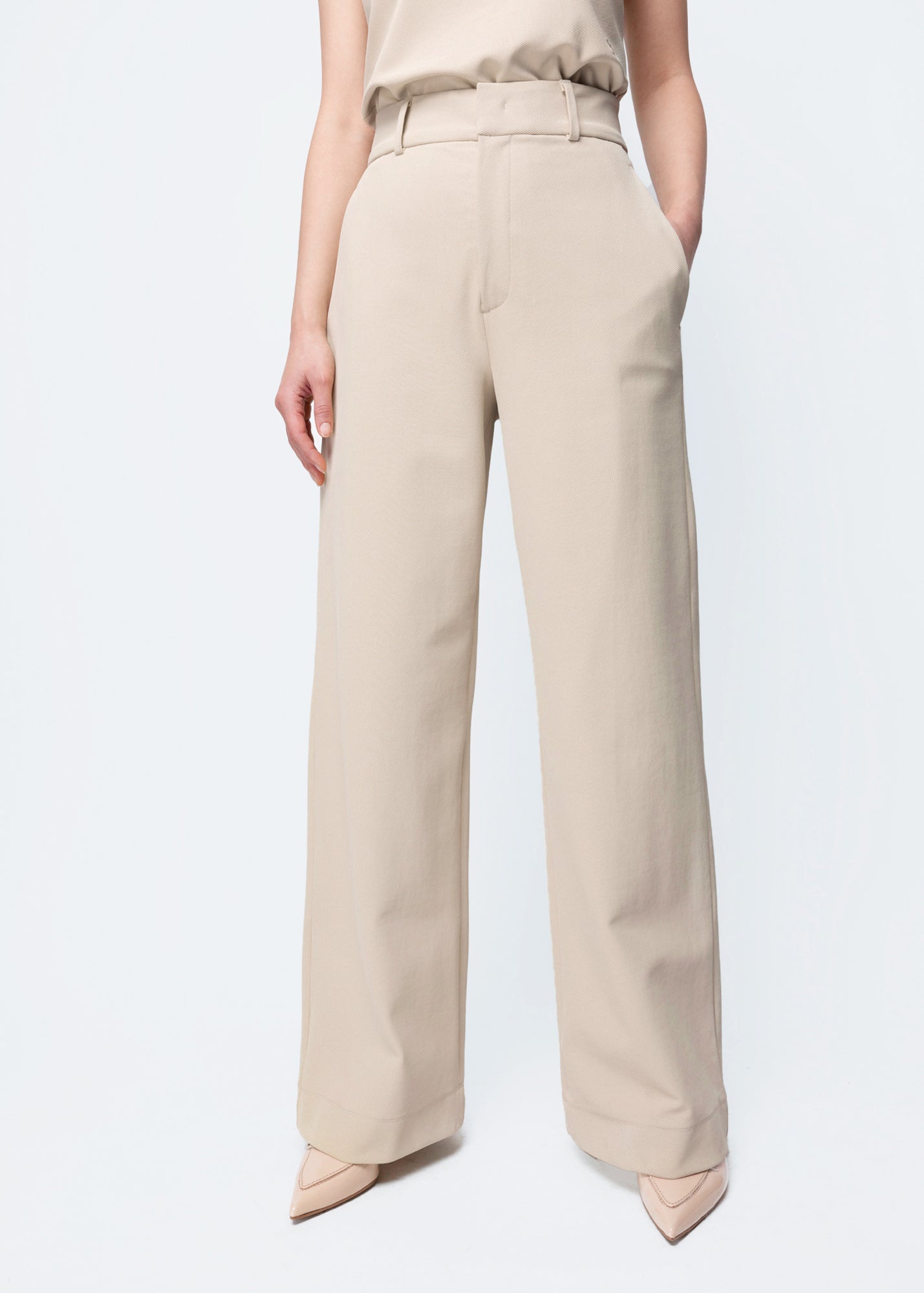 Tailored twill broek