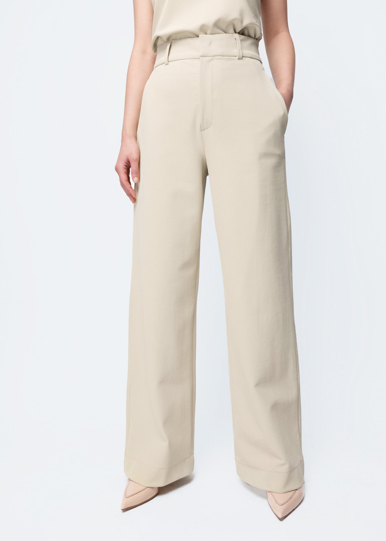 Tailored twill broek