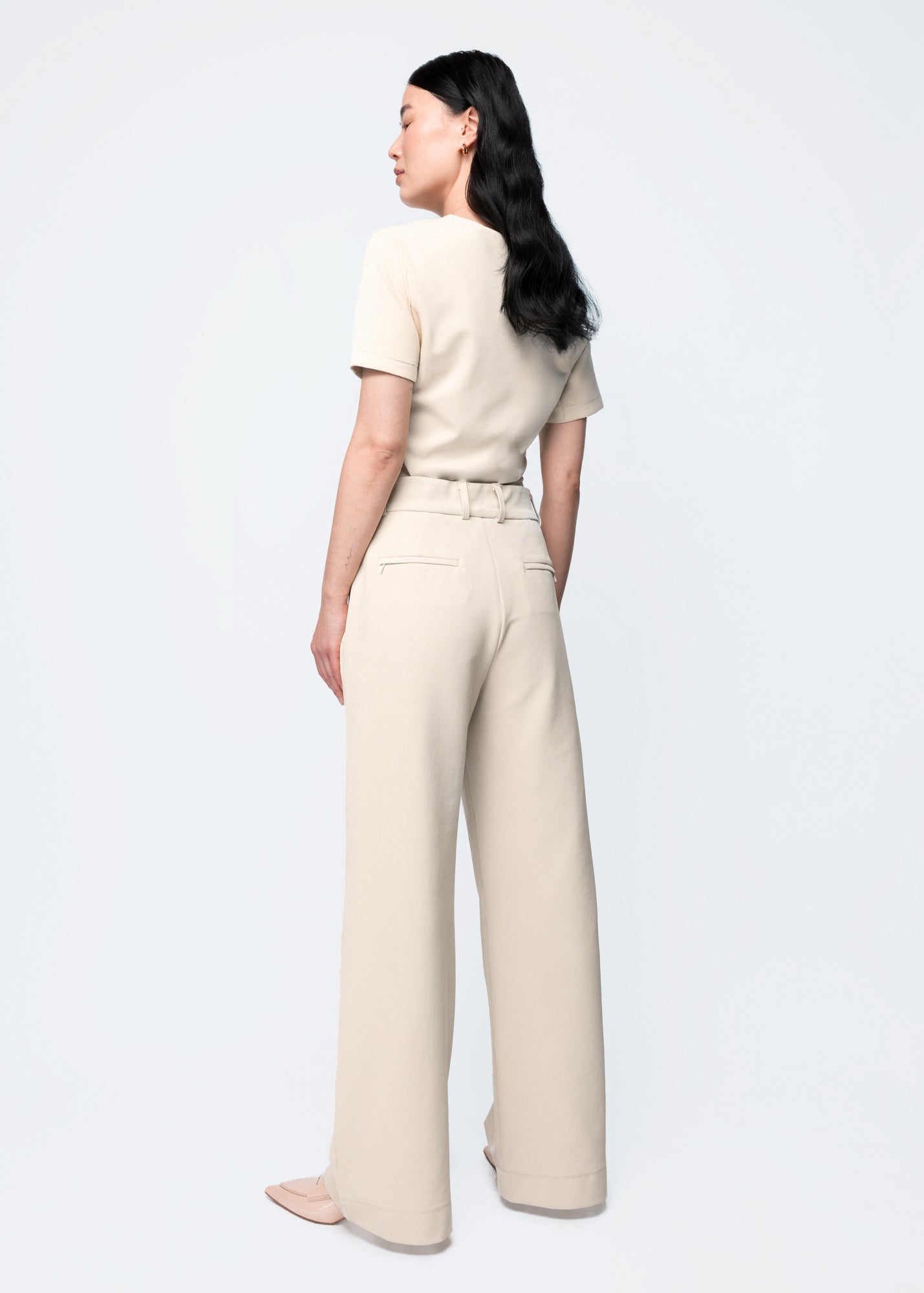 Tailored twill broek