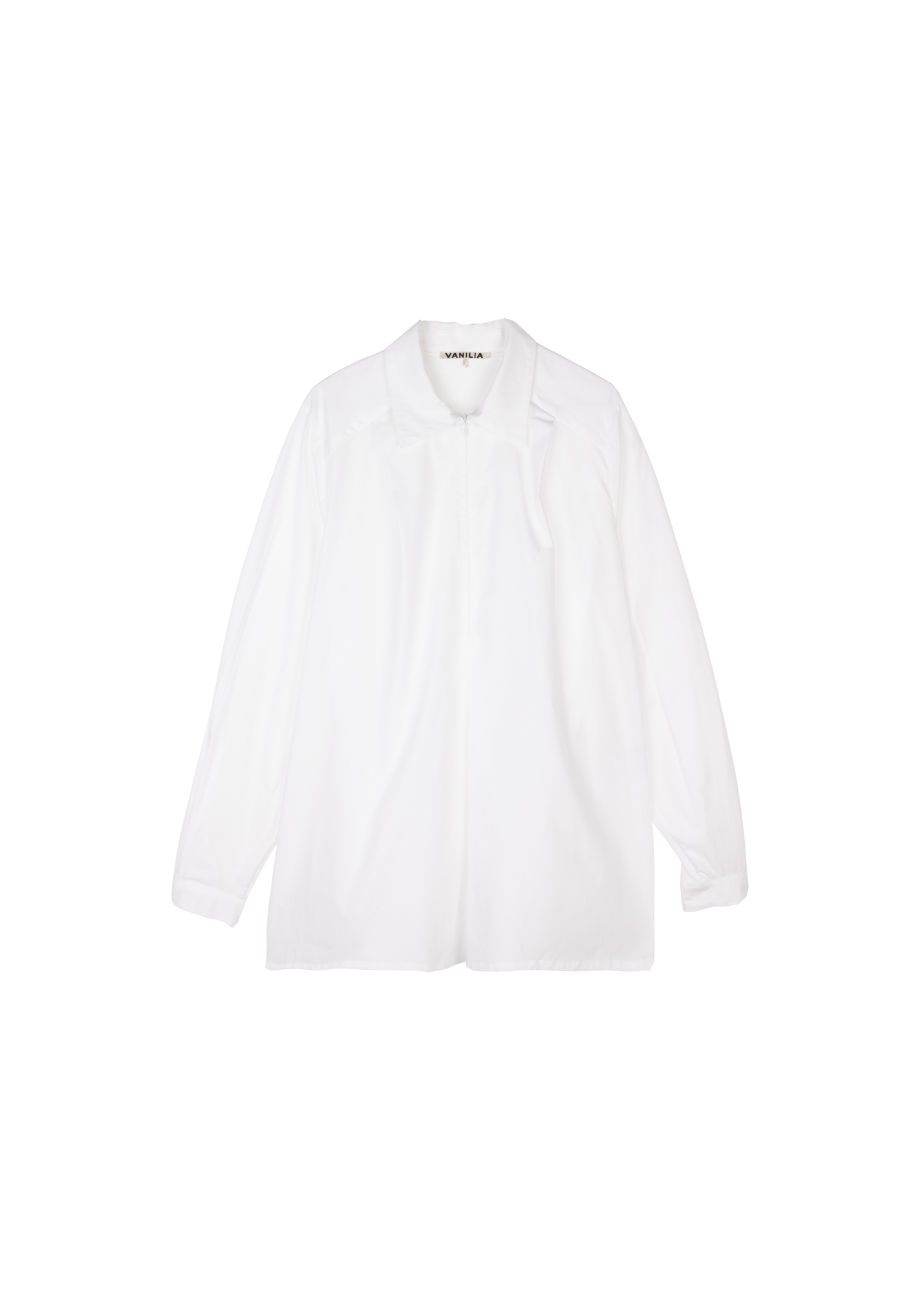 Poplin blouse with zip