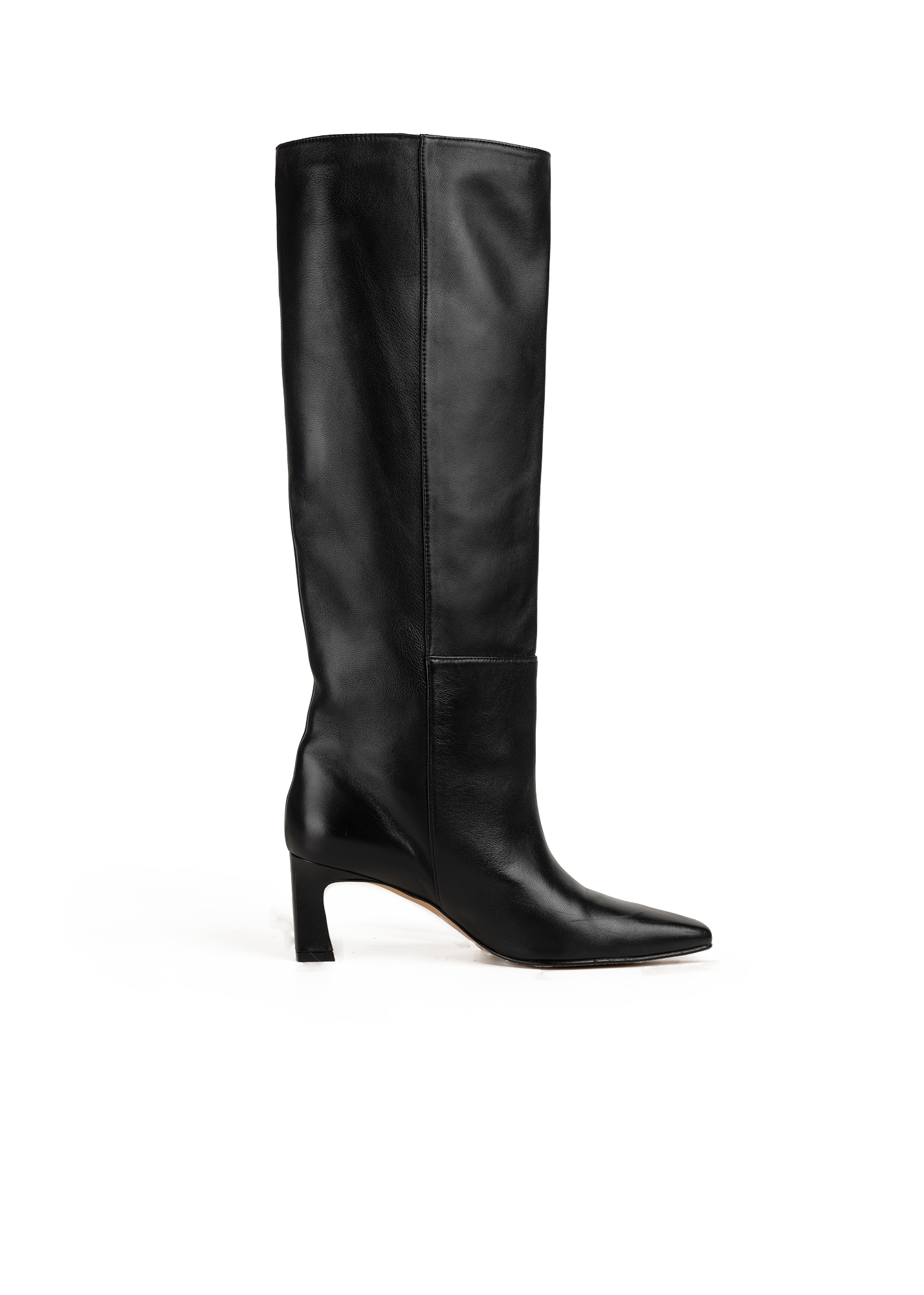 Black high heeled boots
