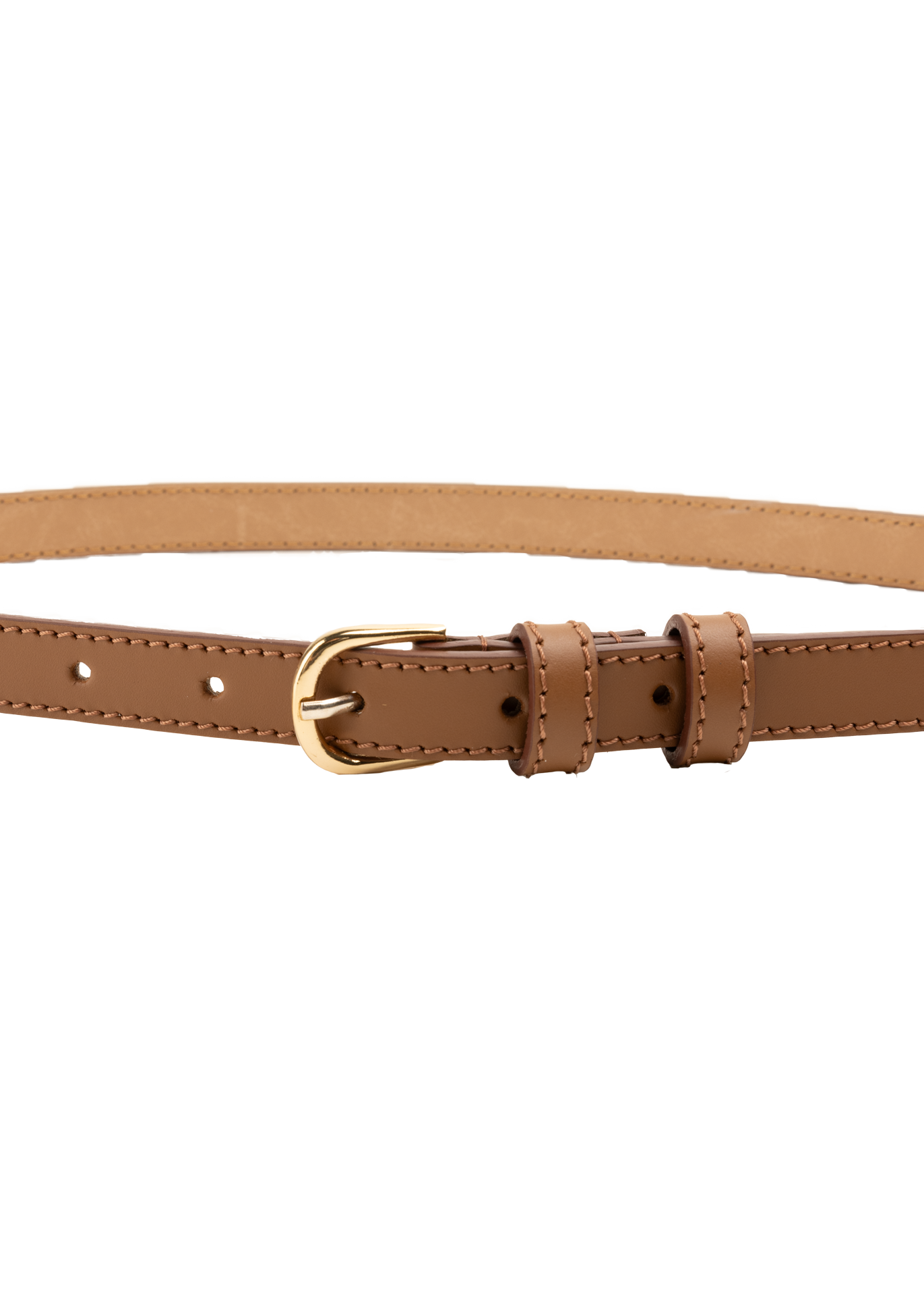 Thin leather belt