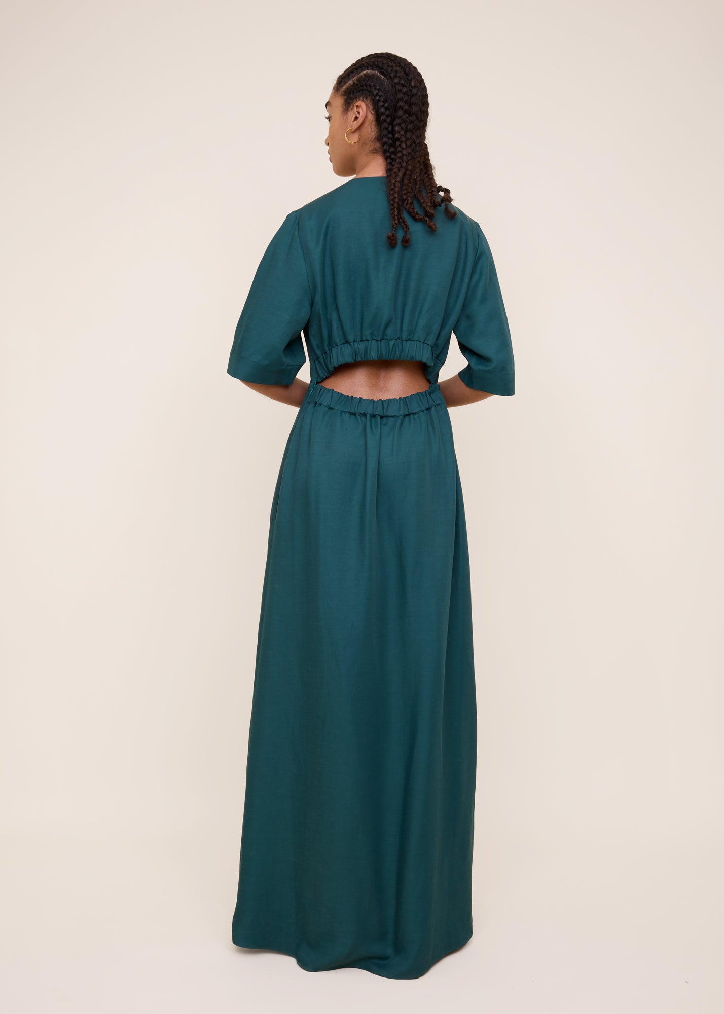 Open back linen dress