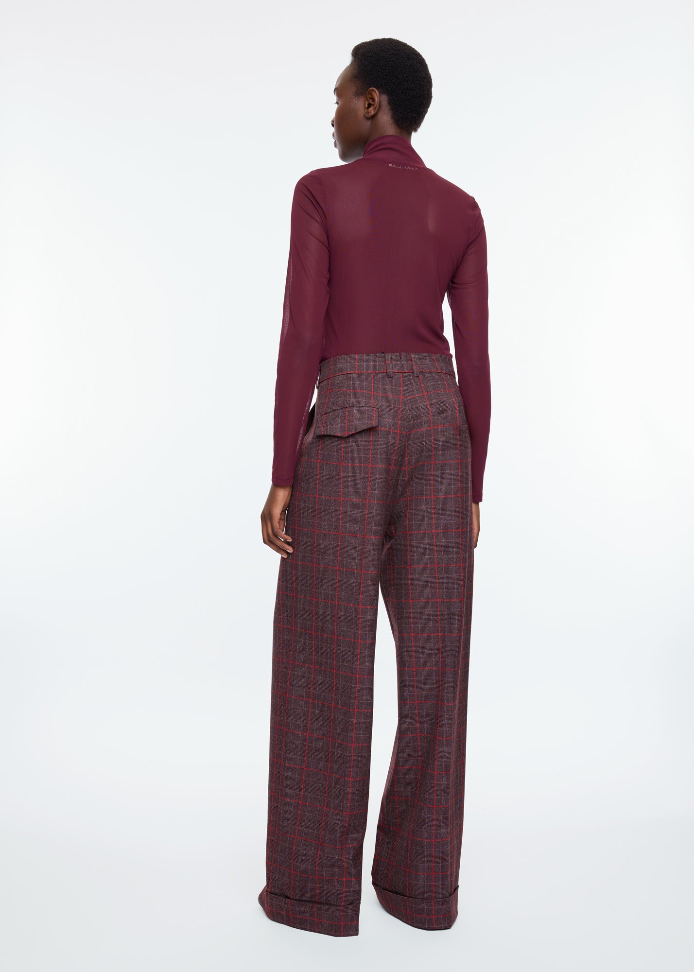 Regular checkered pants