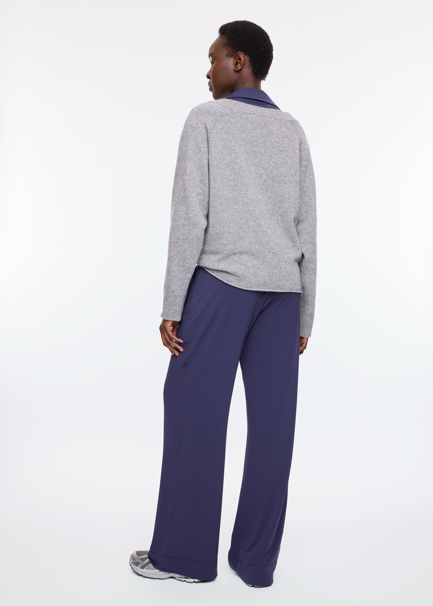 Wide leg tricot pants