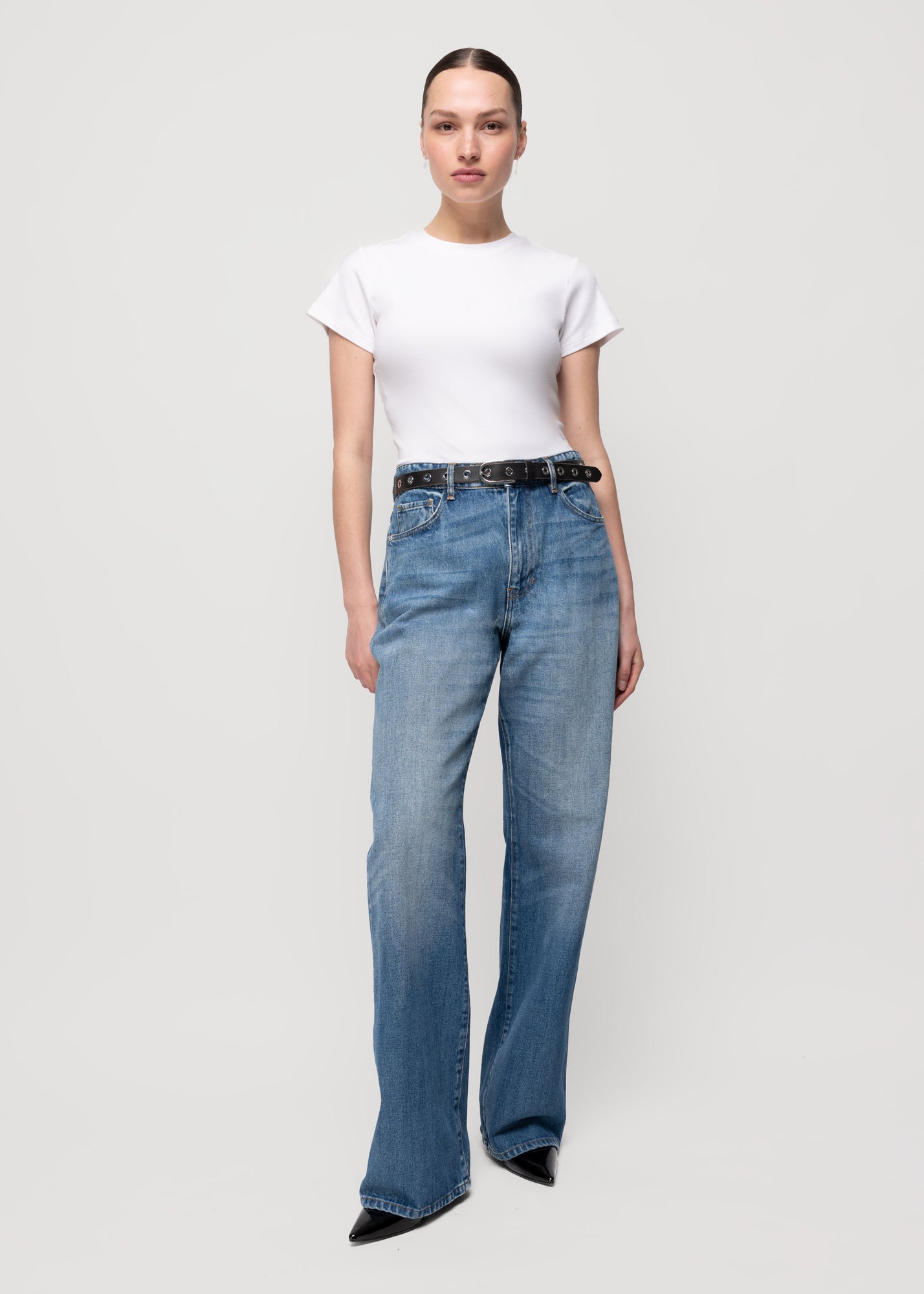 High waist jeans straight fit
