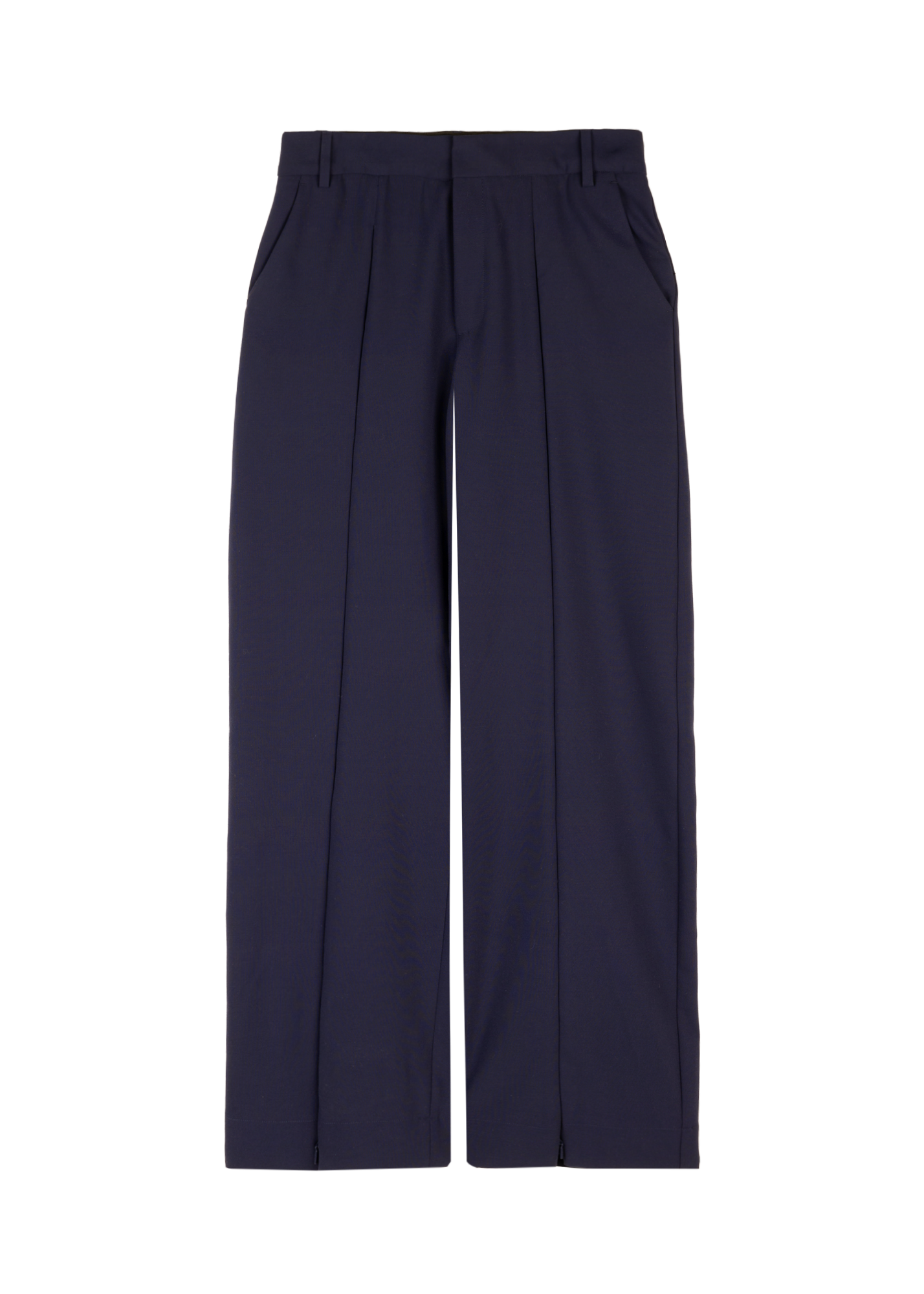 Wide-leg trousers with zip