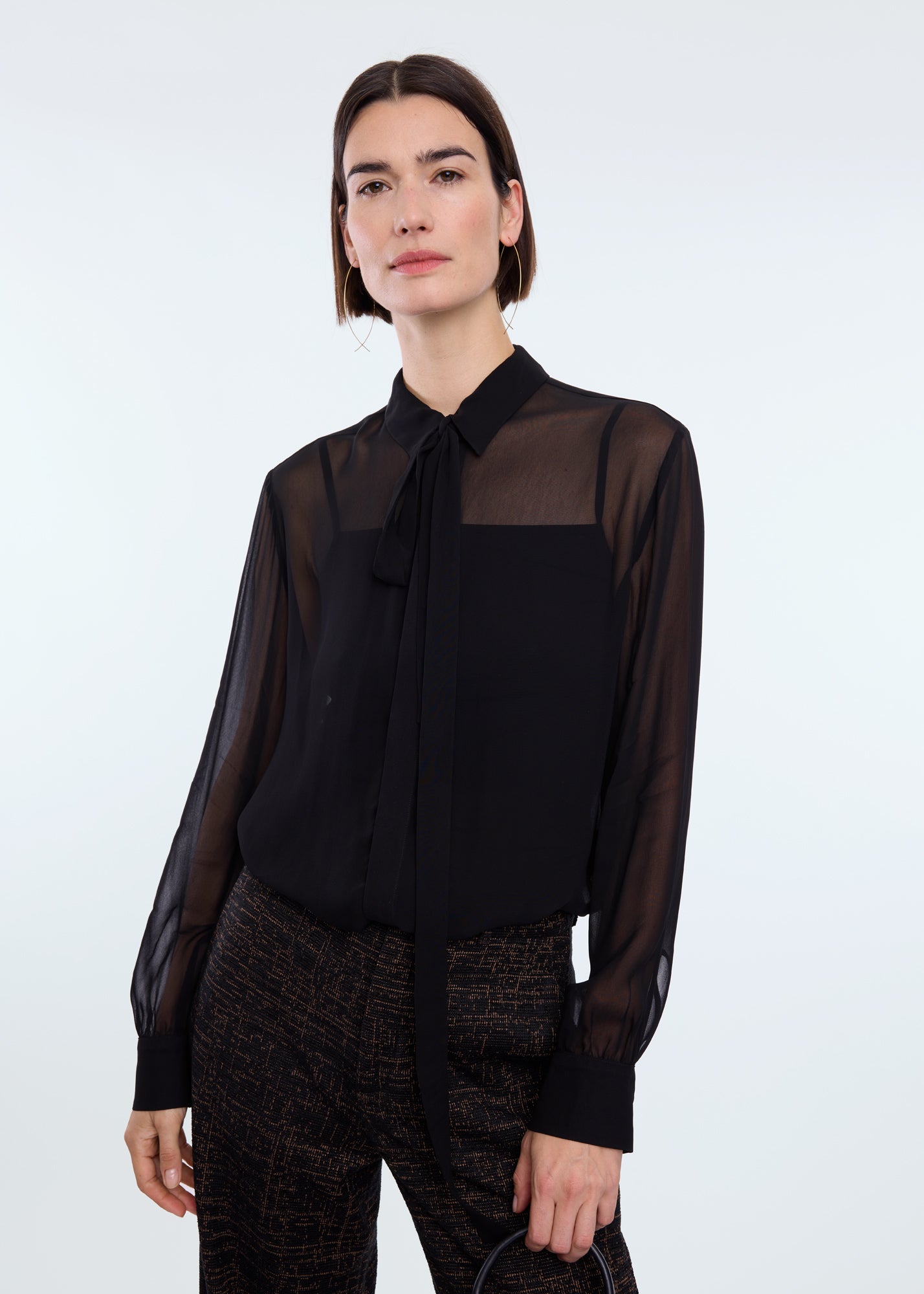 Georgette bow blouse