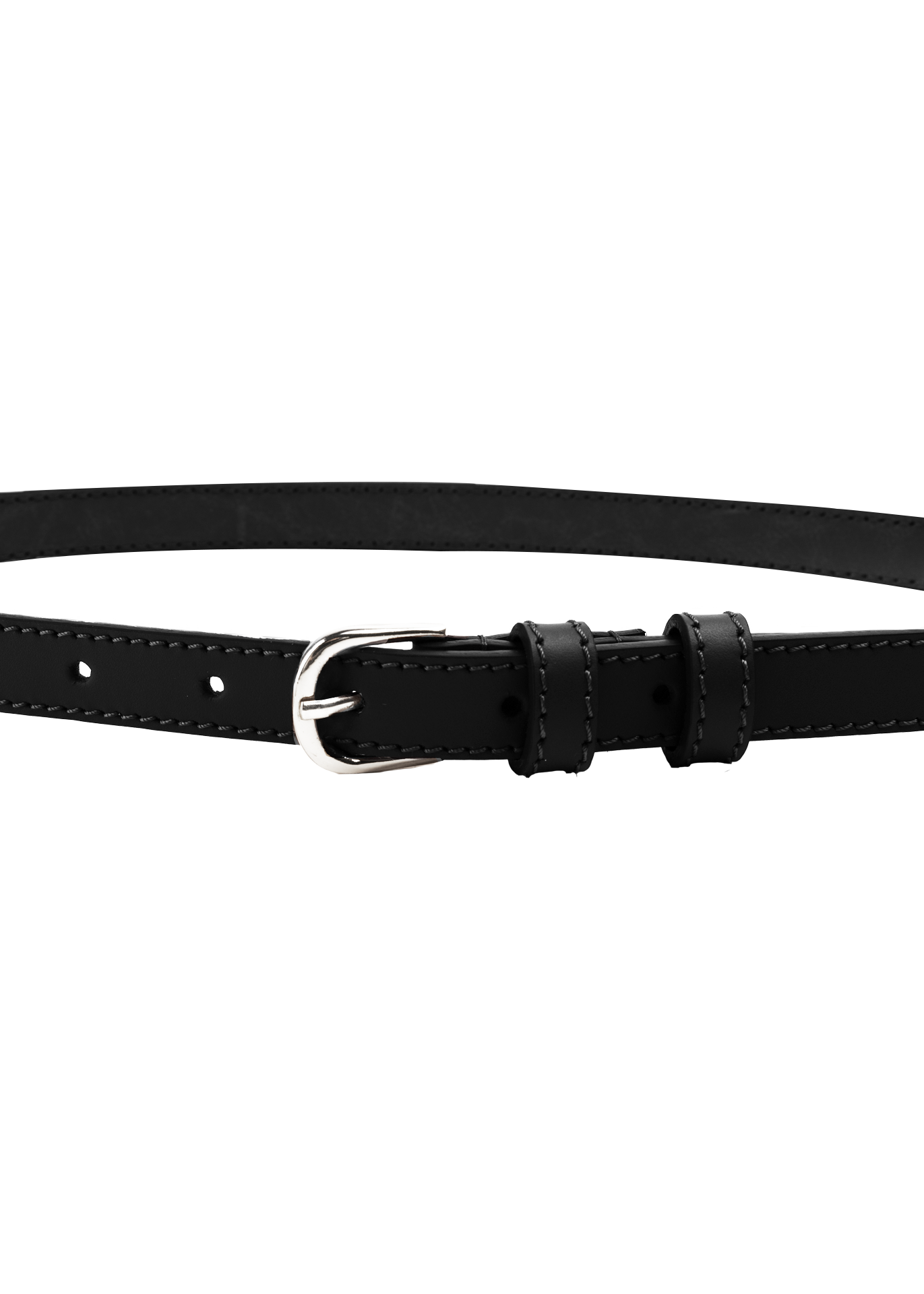 Thin leather belt