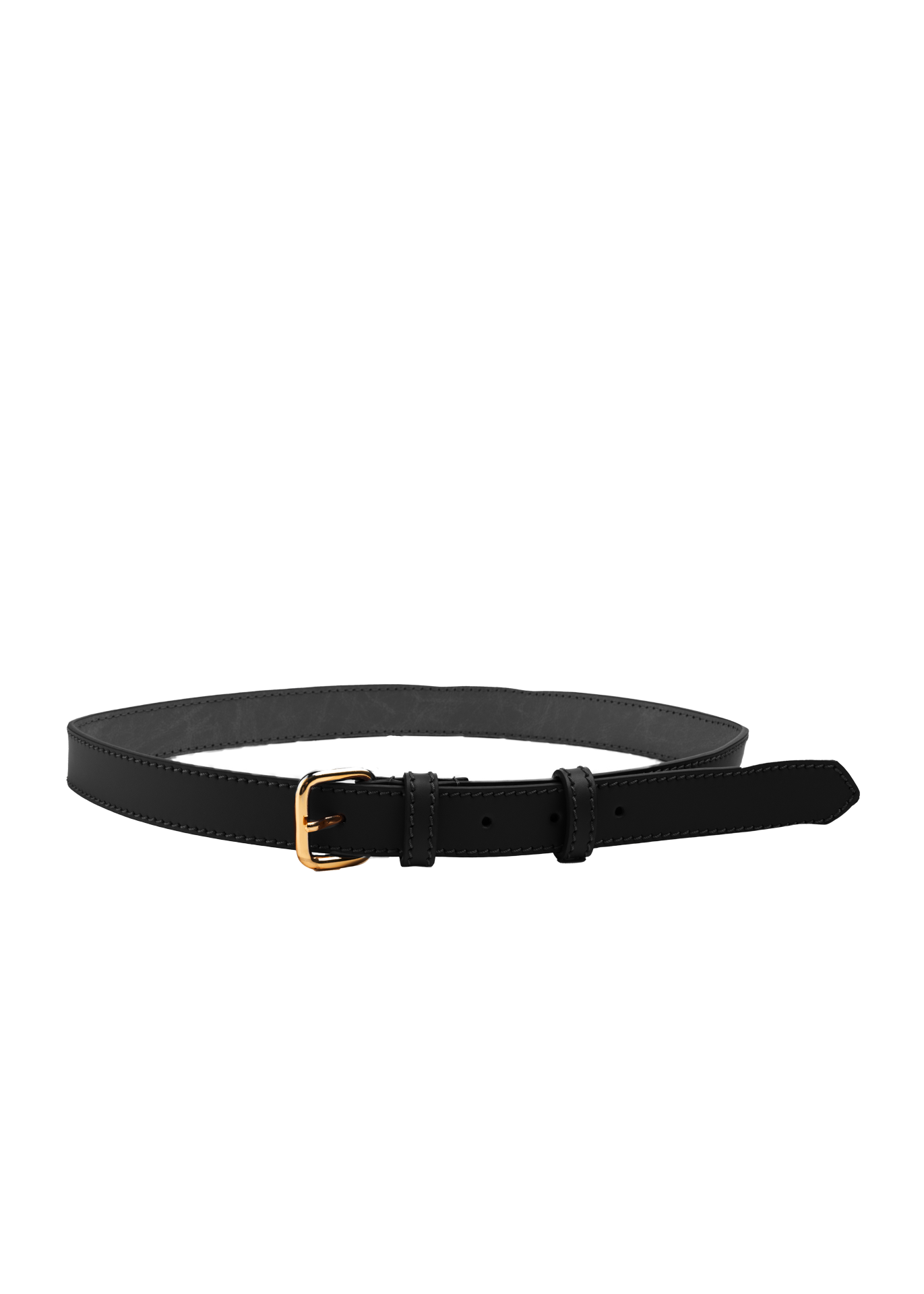 Thin leather belt