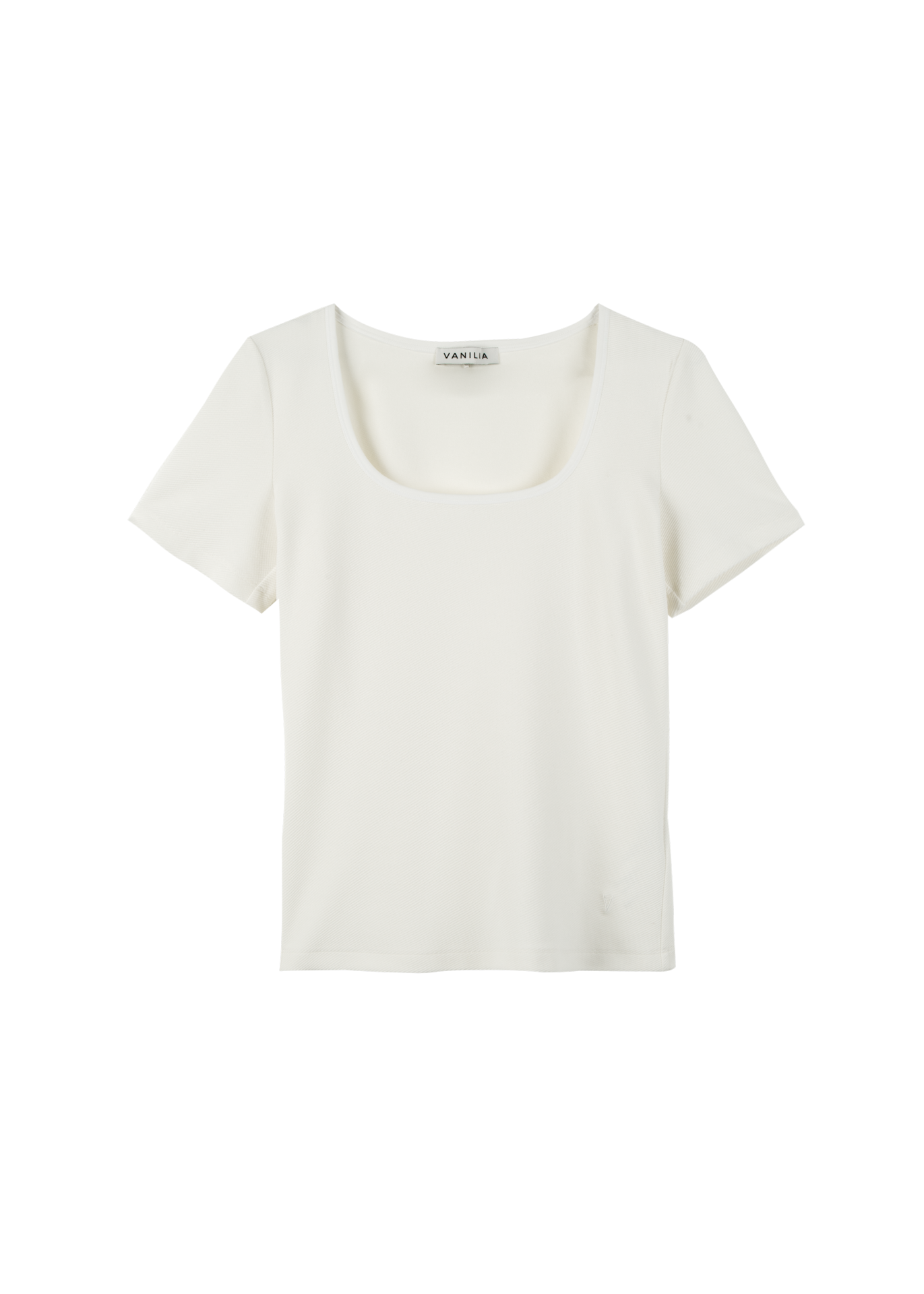 Ribbed top with square neckline